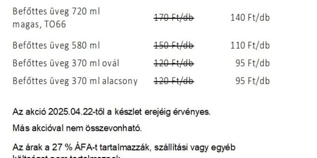 Befőttes üveg akció